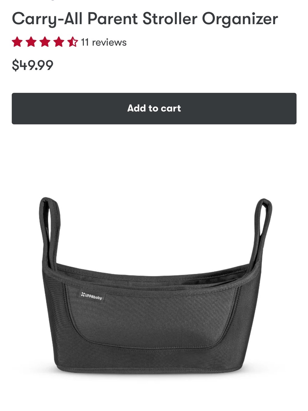 Uppababy black stroller organizer EUC ret $100